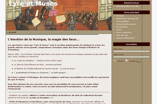 Aperçu visuel du site http://www.lyre-muses.fr
