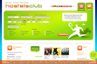 Aperçu visuel du site http://www.hostelsclub.at