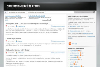 Aperçu visuel du site http://www.mon-communique-presse.com
