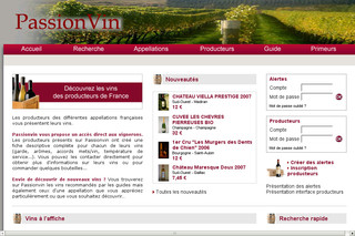 Aperçu visuel du site http://www.passionvin.net