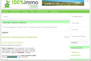Aperçu visuel du site http://www.100immo.fr