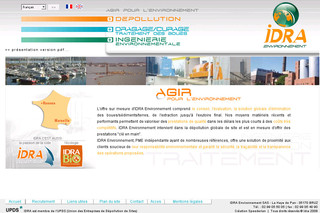 Aperçu visuel du site http://www.idra-environnement.com