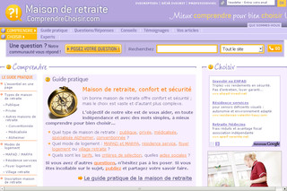 Aperçu visuel du site http://maison-de-retraite.comprendrechoisir.com/