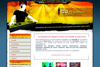 Aperçu visuel du site http://www.duo-animations.com