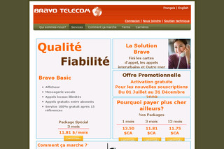 Aperçu visuel du site http://www.bravotelecom.com
