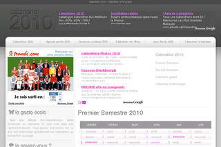 Aperçu visuel du site http://calendrier2010.net