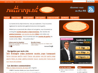 Aperçu visuel du site http://recette-crepe.net/