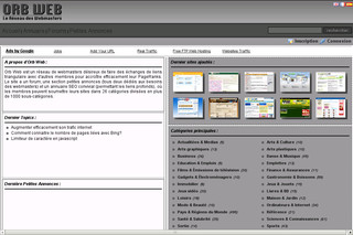 Aperçu visuel du site http://www.orb-web.com
