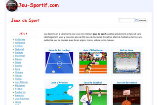 Aperçu visuel du site http://www.jeu-sportif.com/