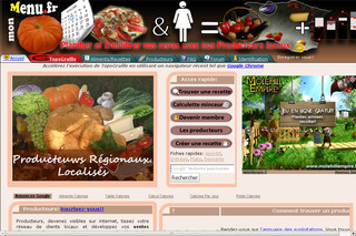 Aperçu visuel du site http://www.monmenu.fr