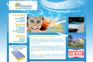 Aperçu visuel du site http://www.arion-piscines-polyester.com
