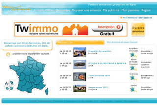 Aperçu visuel du site http://www.west-annonces.fr
