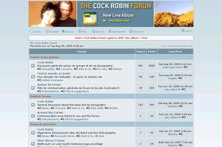 Aperçu visuel du site http://www.cockrobinforum.com