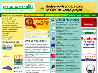 Aperçu visuel du site http://www.choisir-sa-franchise.com/