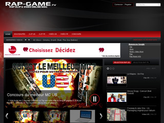Aperçu visuel du site http://www.rap-game.tv/