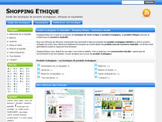 Aperçu visuel du site http://www.shopping-ethique.fr/