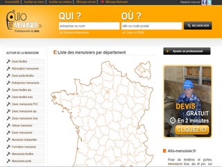 Aperçu visuel du site http://www.allo-menuisier.fr