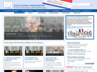 Aperçu visuel du site http://www.elections-president.fr