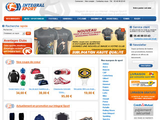 Aperçu visuel du site http://www.integral-sport.fr/