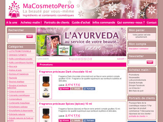 Aperçu visuel du site http://www.macosmetoperso.com