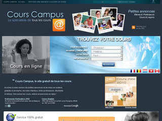 Aperçu visuel du site http://www.cours-campus.fr/