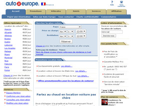 Aperçu visuel du site http://www.autoeurope.fr
