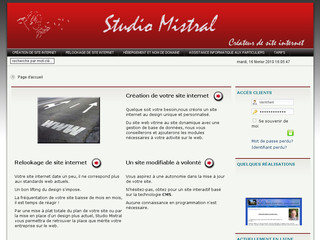 Aperçu visuel du site http://www.studio-mistral.com