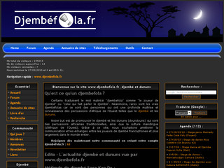 Aperçu visuel du site http://www.djembefola.fr