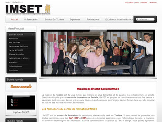 Aperçu visuel du site http://www.imset.ens.tn