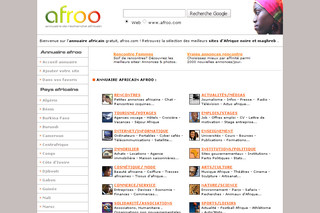 Aperçu visuel du site http://www.afroo.com