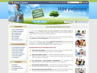 Aperçu visuel du site http://www.vivacours.fr