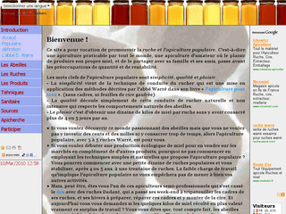 Aperçu visuel du site http://apiculture-populaire.com/