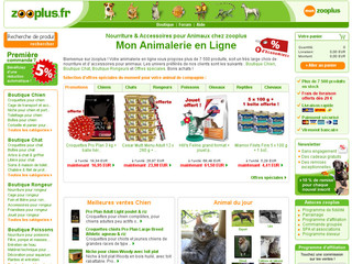 Aperçu visuel du site http://www.zooplus.fr/