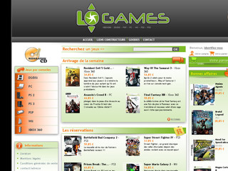 Aperçu visuel du site http://www.lo-games.com