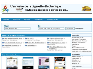 Aperçu visuel du site http://annuaire-cigarette-electronique.com