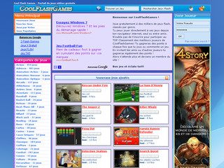 Aperçu visuel du site http://www.coolflashgames.fr