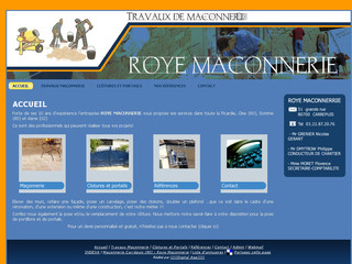 Aperçu visuel du site http://www.roye-maconnerie.fr