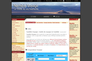 Aperçu visuel du site http://www.namibie-voyage.info/
