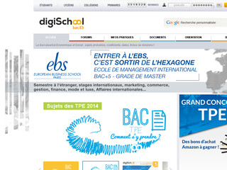 Aperçu visuel du site http://bac-es.digischool.fr/