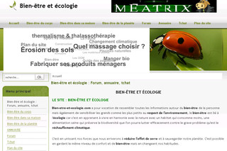 Aperçu visuel du site http://www.bien-etre-et-ecologie.com