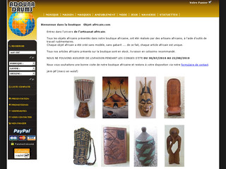 Aperçu visuel du site http://www.objet-africain.com