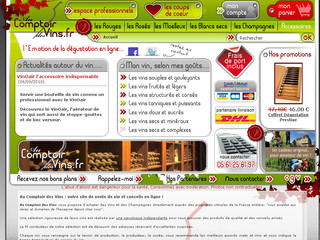Aperçu visuel du site http://www.aucomptoirdesvins.fr