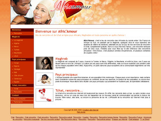 Aperçu visuel du site http://www.africamour.com