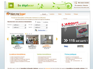 Aperçu visuel du site http://www.bienmeloger.nc