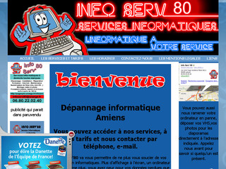 Aperçu visuel du site http://www.infoserv80.fr