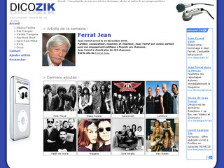 Aperçu visuel du site http://www.dicozik.com