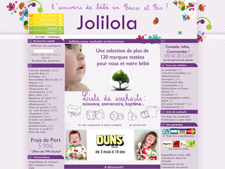 Aperçu visuel du site http://www.jolilola.com