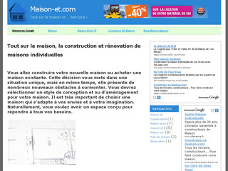 Aperçu visuel du site http://www.maison-et.com
