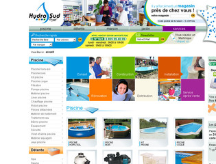 Aperçu visuel du site http://www.piscines-hydrosud.fr/