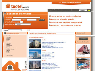 Aperçu visuel du site http://www.tuotel.com/fr/index.html